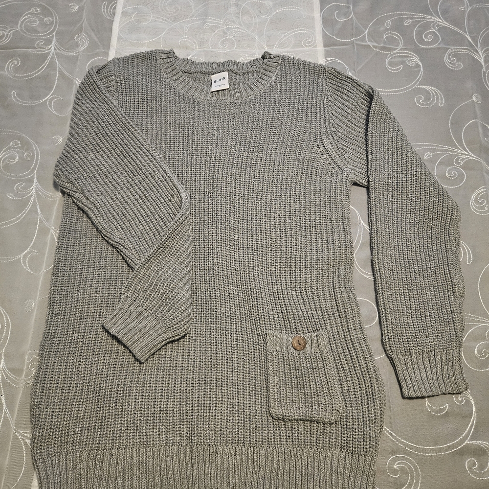 Blair Grey Shaker-Knit Sweater.  Never Worn.